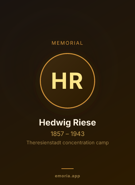 Memorial portrait of Hedwig Riese