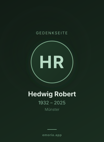Gedenkportrait von Hedwig Robert