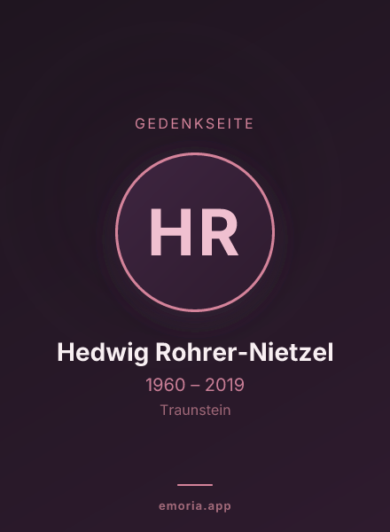 Gedenkportrait von Hedwig Rohrer-Nietzel