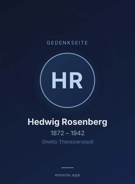 Gedenkportrait von Hedwig Rosenberg