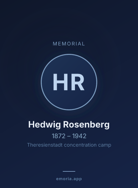 Memorial portrait of Hedwig Rosenberg