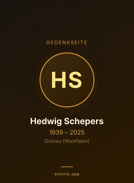 Gedenkportrait von Hedwig Schepers