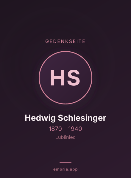 Gedenkportrait von Hedwig Schlesinger