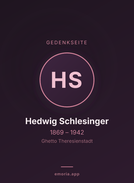 Gedenkportrait von Hedwig Schlesinger