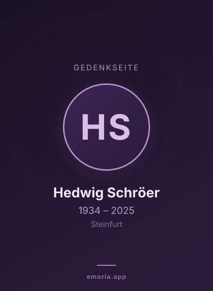 Gedenkportrait von Hedwig Schröer