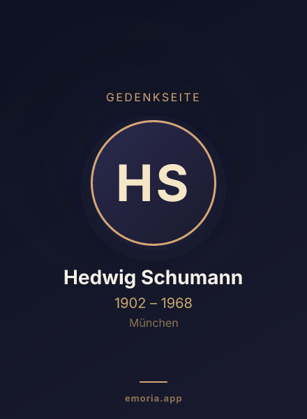 Gedenkportrait von Hedwig Schumann