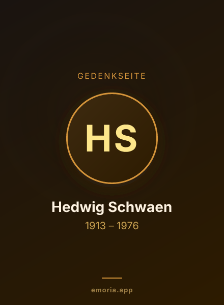 Gedenkportrait von Hedwig Schwaen