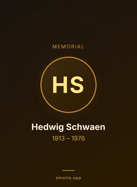 Memorial portrait of Hedwig Schwaen