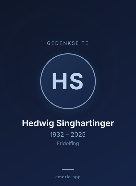 Gedenkportrait von Hedwig Singhartinger