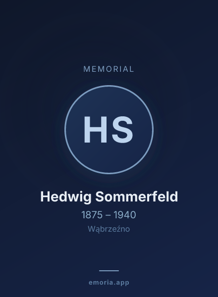 Memorial portrait of Hedwig Sommerfeld