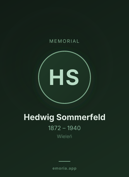 Memorial portrait of Hedwig Sommerfeld