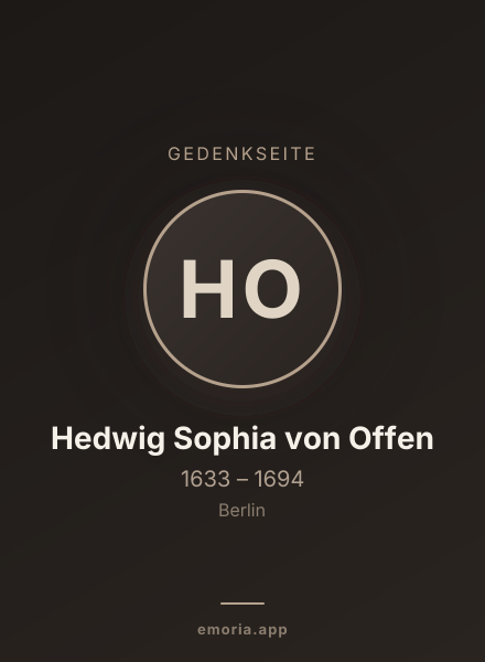 Gedenkportrait von Hedwig Sophia von Offen