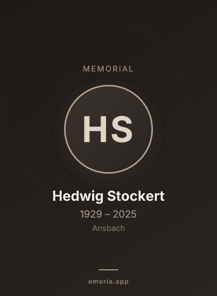 Memorial portrait of Hedwig Stockert