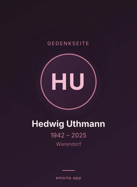 Gedenkportrait von Hedwig Uthmann