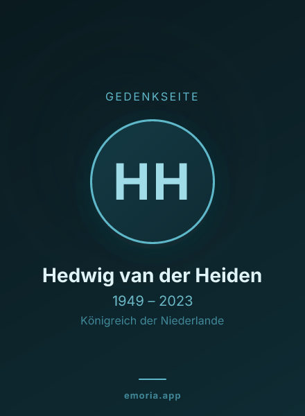 Gedenkportrait von Hedwig van der Heiden