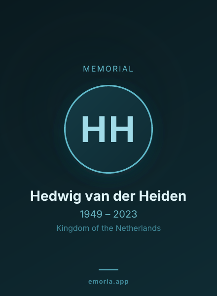 Memorial portrait of Hedwig van der Heiden