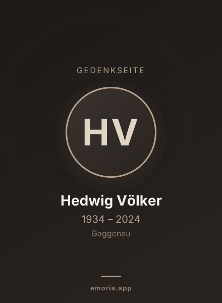 Gedenkportrait von Hedwig Völker