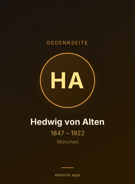 Gedenkportrait von Hedwig von Alten