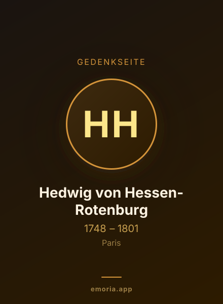 Gedenkportrait von Hedwig von Hessen-Rotenburg