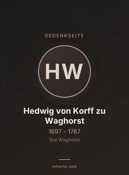 Gedenkportrait von Hedwig von Korff zu Waghorst