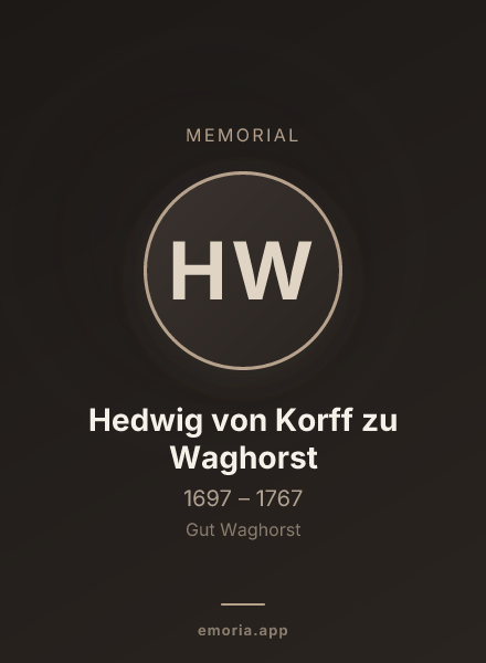 Memorial portrait of Hedwig von Korff zu Waghorst