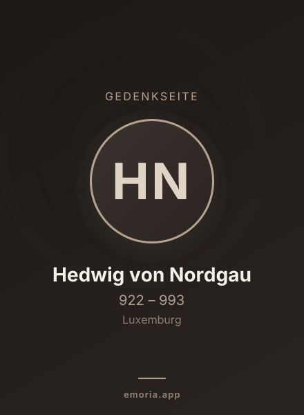 Gedenkportrait von Hedwig von Nordgau