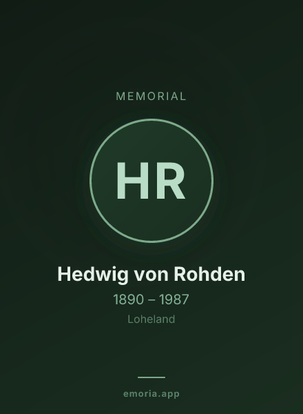Memorial portrait of Hedwig von Rohden