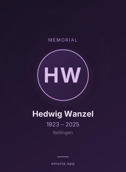 Memorial portrait of Hedwig Wanzel