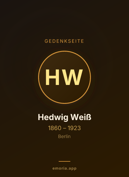 Gedenkportrait von Hedwig Weiß