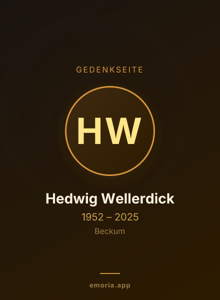 Gedenkportrait von Hedwig Wellerdick