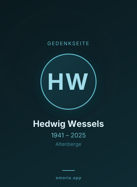 Gedenkportrait von Hedwig Wessels