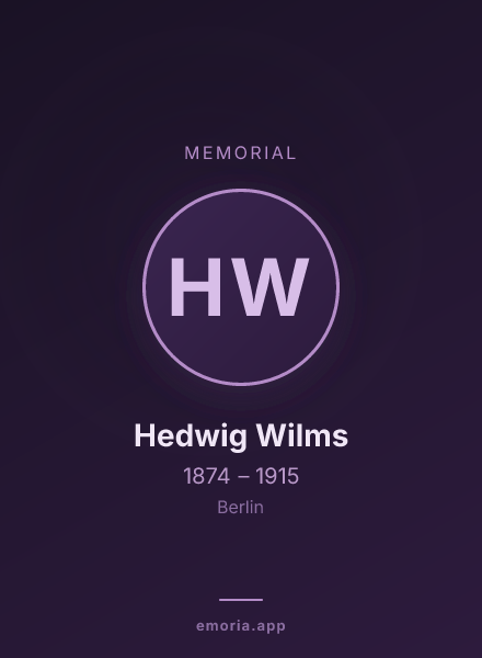 Memorial portrait of Hedwig Wilms