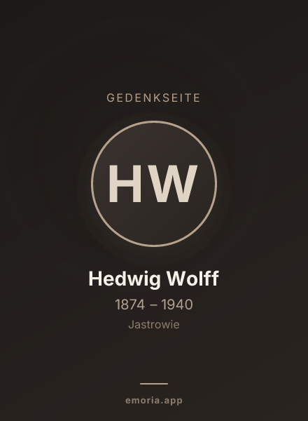Gedenkportrait von Hedwig Wolff