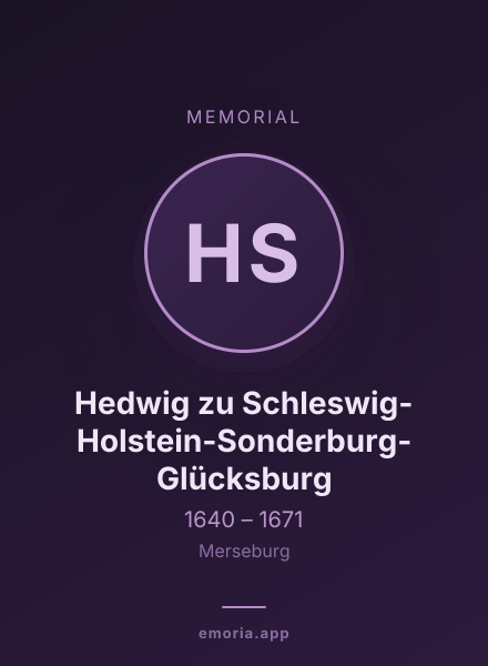 Memorial portrait of Hedwig zu Schleswig-Holstein-Sonderburg-Glücksburg