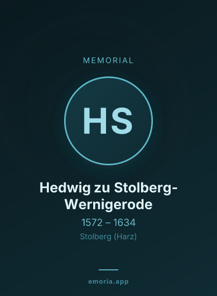 Memorial portrait of Hedwig zu Stolberg-Wernigerode
