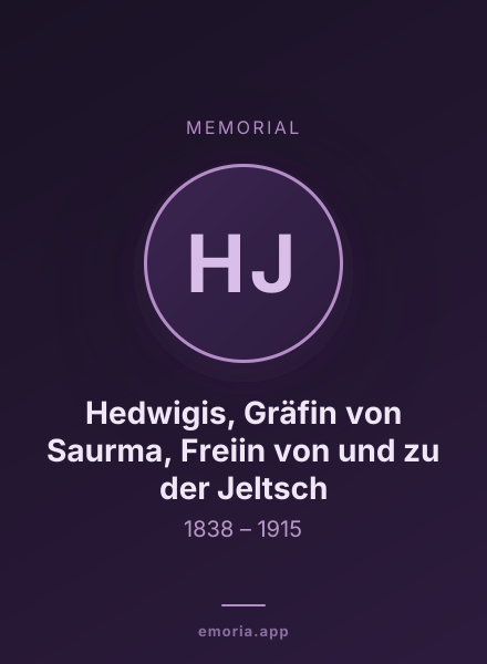 Memorial portrait of Hedwigis, Gräfin von Saurma, Freiin von und zu der Jeltsch