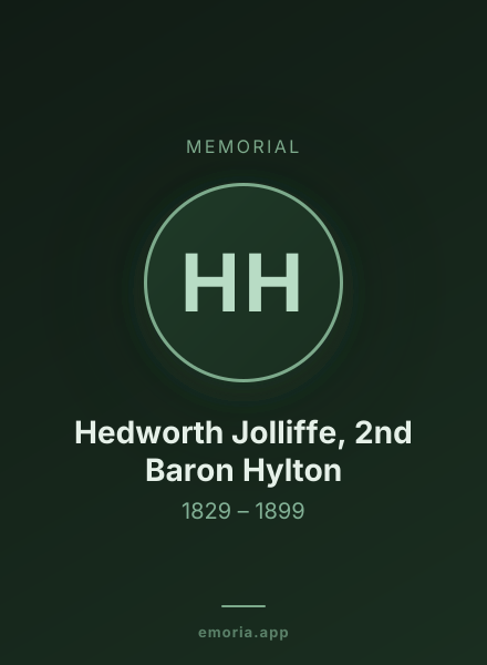 Memorial portrait of Hedworth Jolliffe, 2nd Baron Hylton