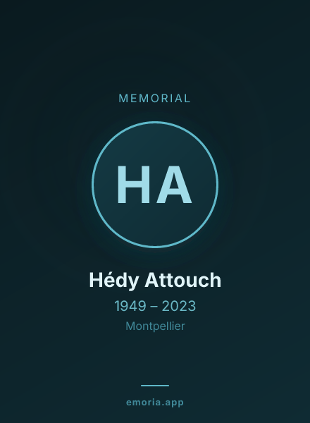 Memorial portrait of Hédy Attouch