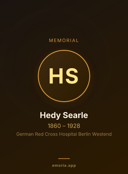 Memorial portrait of Hedy Searle