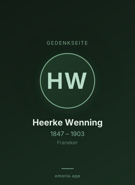 Gedenkportrait von Heerke Wenning