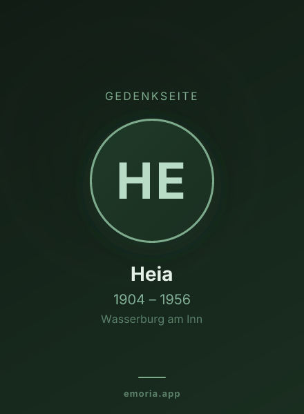 Gedenkportrait von Heia