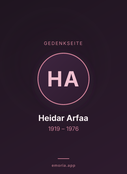 Gedenkportrait von Heidar Arfaa