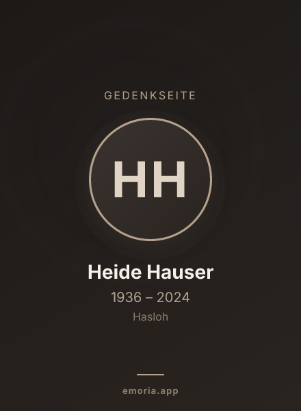 Gedenkportrait von Heide Hauser