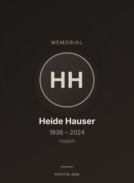 Memorial portrait of Heide Hauser