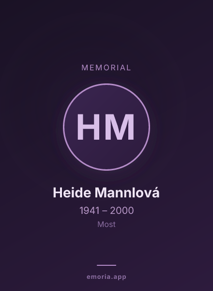 Memorial portrait of Heide Mannlová