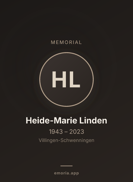 Memorial portrait of Heide-Marie Linden