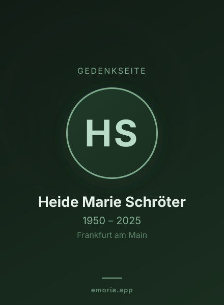Gedenkportrait von Heide Marie Schröter
