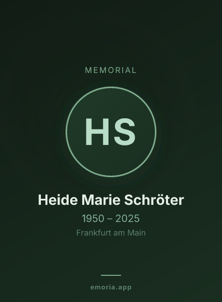 Memorial portrait of Heide Marie Schröter