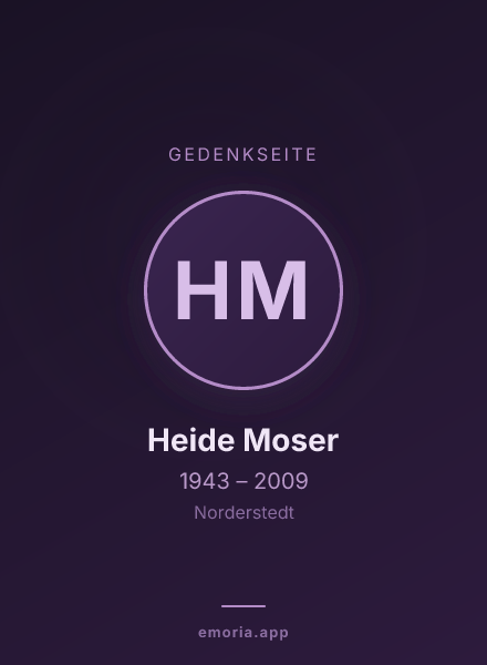 Gedenkportrait von Heide Moser