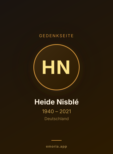 Gedenkportrait von Heide Nisblé